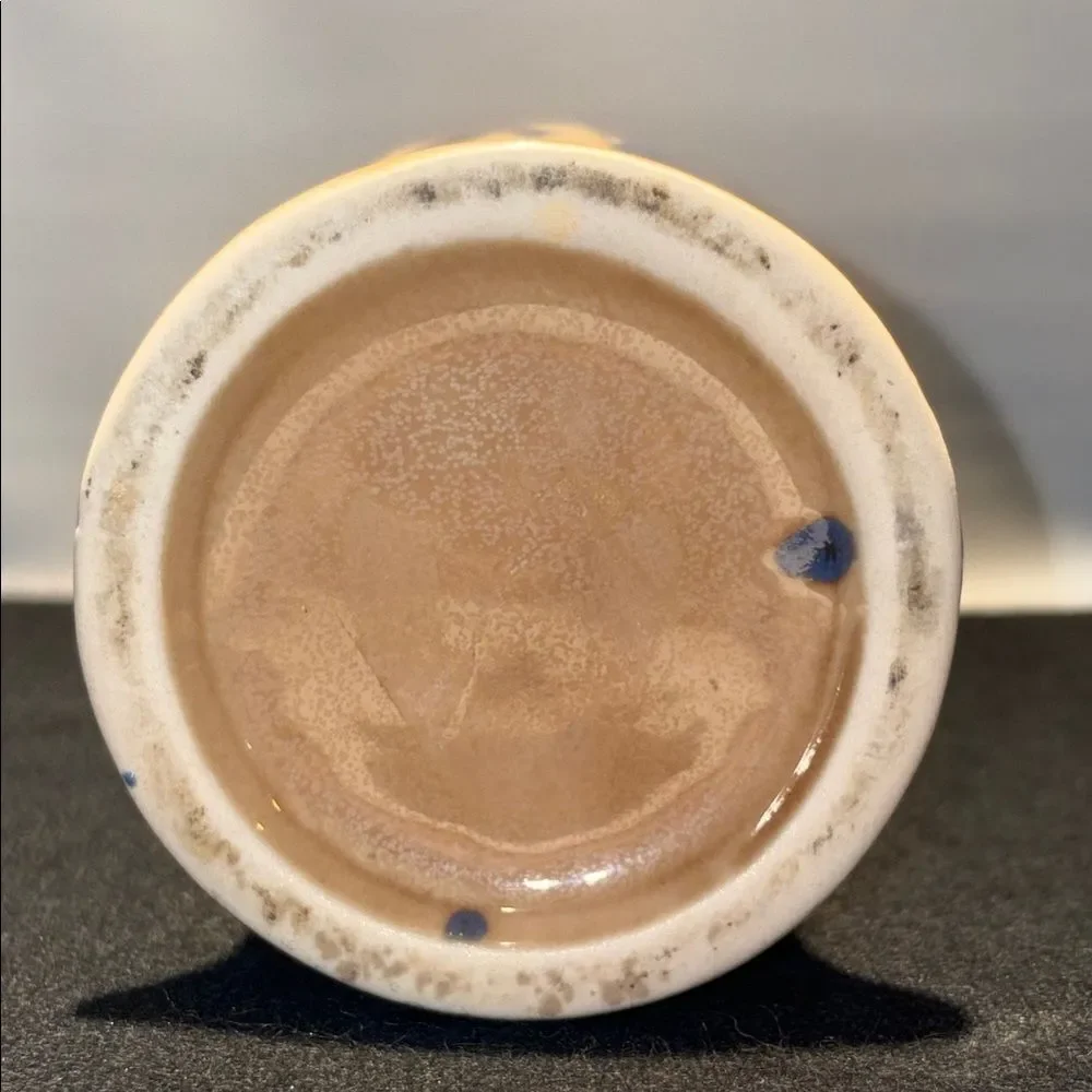 Elegant Blue and Tan Ceramic Vase